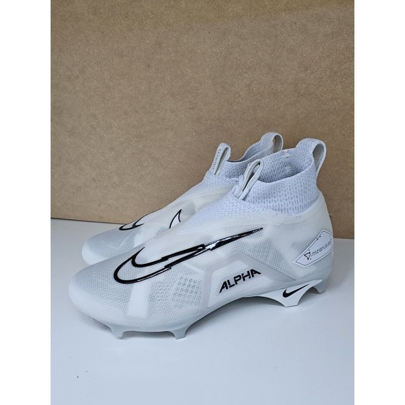 Size 10 Men\'s Nike Alpha Menace Elite 3 Football Cleats Pure Platinum CT6648-109
